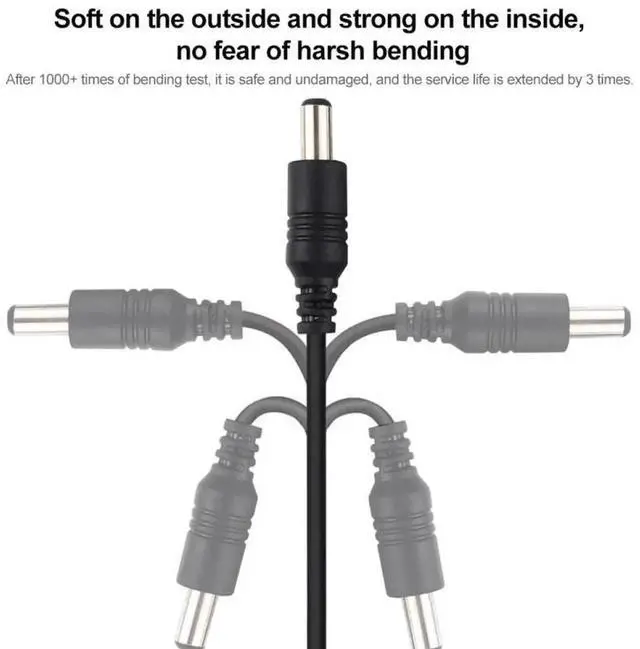 Alt view image 3 of 6 - 2m 22AWG 5.5 x 2.1mm Female to Male DC Power Supply Plug Extension Cable for Laptop