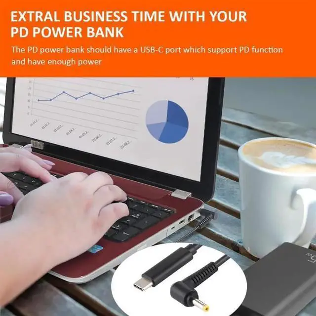 Alt view image 4 of 6 - JAENFONG USB-C / Type-C to 4.0 x 1.7mm Laptop Power Charging Cable, Cable Length: about 1.5m