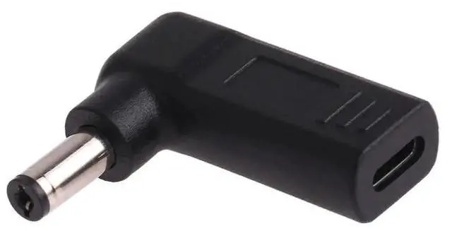 Alt view image 2 of 5 - JAENFONG USB-C / Type-C Female to 5.5 x 2.1mm Male Plug Elbow Adapter Connector