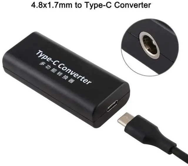 Alt view image 4 of 5 - JAENFONG DC 4.8 x 1.7mm Power Jack Female to USB-C / Type-C Female Power Connector Adapter with 15cm USB-C / Type C Cable