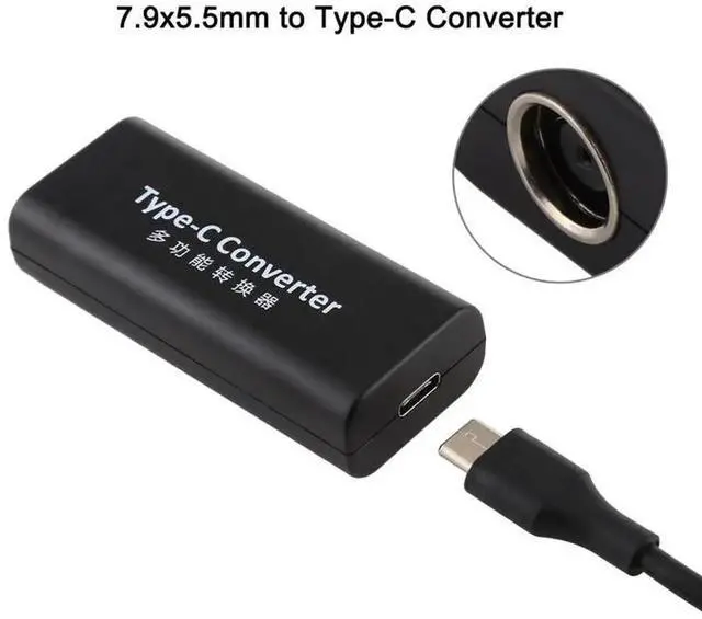 Alt view image 3 of 5 - JAENFONG DC 7.9 x 5.5mm Power Jack Female to USB-C / Type-C Female Power Connector Adapter with 15cm USB-C / Type C Cable