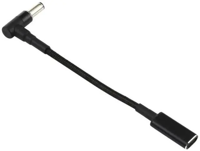 Alt view image 3 of 5 - JAENFONG PD 100W 18.5-20V 6.0 x 0.6mm Elbow to USB-C / Type-C Adapter Nylon Braid Cable
