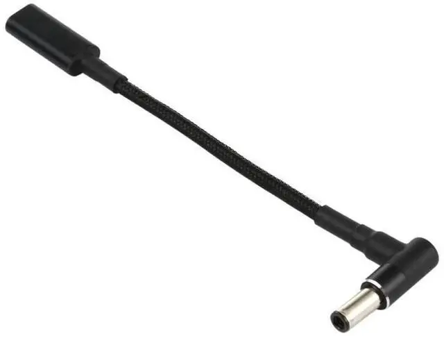 Alt view image 4 of 5 - JAENFONG PD 100W 18.5-20V 6.0 x 0.6mm Elbow to USB-C / Type-C Adapter Nylon Braid Cable