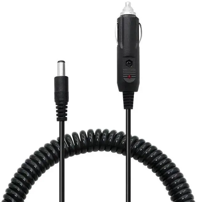 Main image of JAENFONG 2A 5.5 x 2.1mm DC Power Supply Adapter Plug Coiled Cable Car Charger, Length: 40-140cm