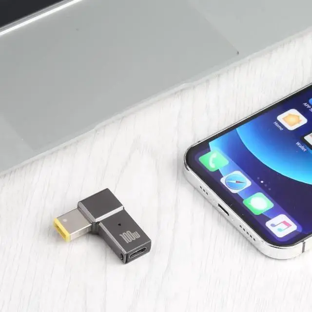 Alt view image 3 of 5 - JAENFONG 100W USB-C / Type-C Female to Big Square Computer Charging Adapter for