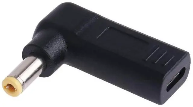 Alt view image 6 of 6 - JAENFONG USB-C / Type-C Female to 5.5 x 2.5mm Male Plug Elbow Adapter Connector