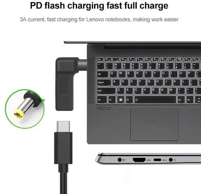 Alt view image 2 of 6 - JAENFONG USB-C / Type-C Female to 5.5 x 2.5mm Male Plug Elbow Adapter Connector