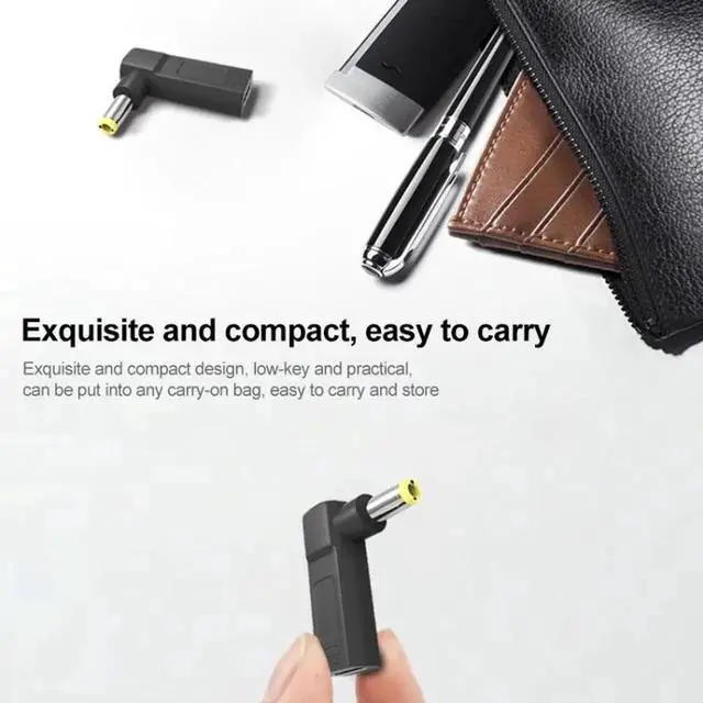 Alt view image 3 of 6 - JAENFONG USB-C / Type-C Female to 5.5 x 2.5mm Male Plug Elbow Adapter Connector