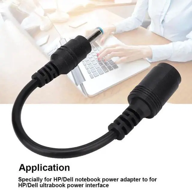 Alt view image 5 of 6 - JAENFONG 4.5 x 3.0mm Male to 7.4 x 5.0mm Female Interfaces Power Adapter Cable for Laptop Notebook, Length: 20cm