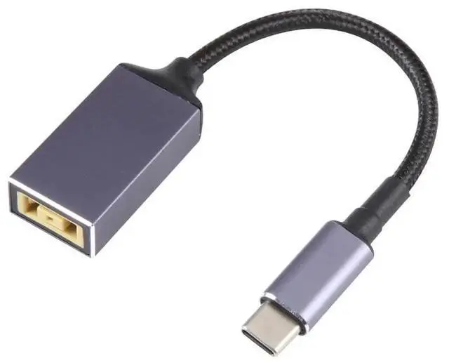 Alt view image 6 of 6 - JAENFONG USB-C / Type-C Male to Square Plug Female Nylon Braided Adapter Cable for