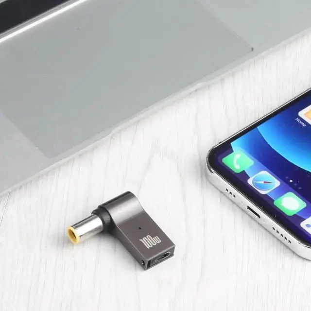 Alt view image 2 of 5 - JAENFONG 100W USB-C / Type-C Female to DC 7.9x5.0mm Male Computer Charging Adapter for
