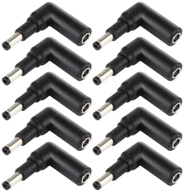 Alt view image 3 of 5 - JAENFONG 10 PCS 4.5 x 3.0mm Female to 4.8 x 1.7mm Male Plug Elbow Adapter Connector