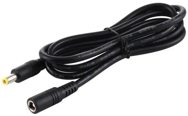 Alt view image 4 of 7 - JAENFONG 8A 5.5 x 2.5mm Female to Male DC Power Extension Cable, Cable Length:1.5m 1.5m (Black)