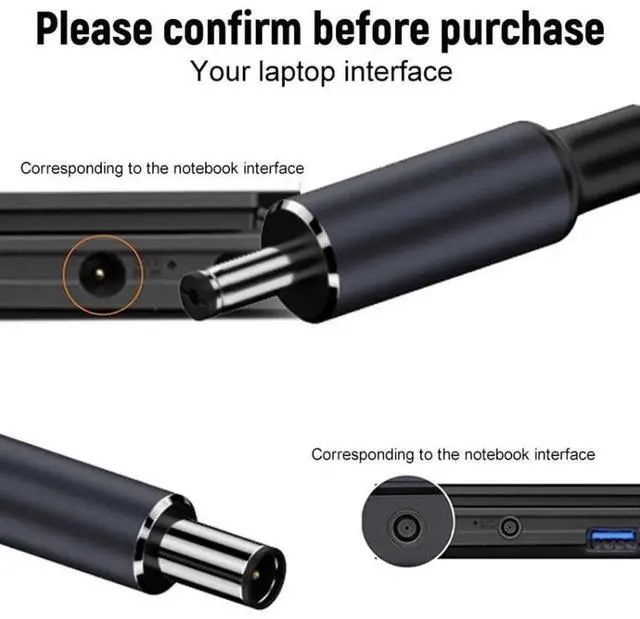 Alt view image 4 of 7 - JAENFONG 1.8m 140W Type-C to DC Laptop Charging Cable, Model:DC6.0x3.7mm 20V7A