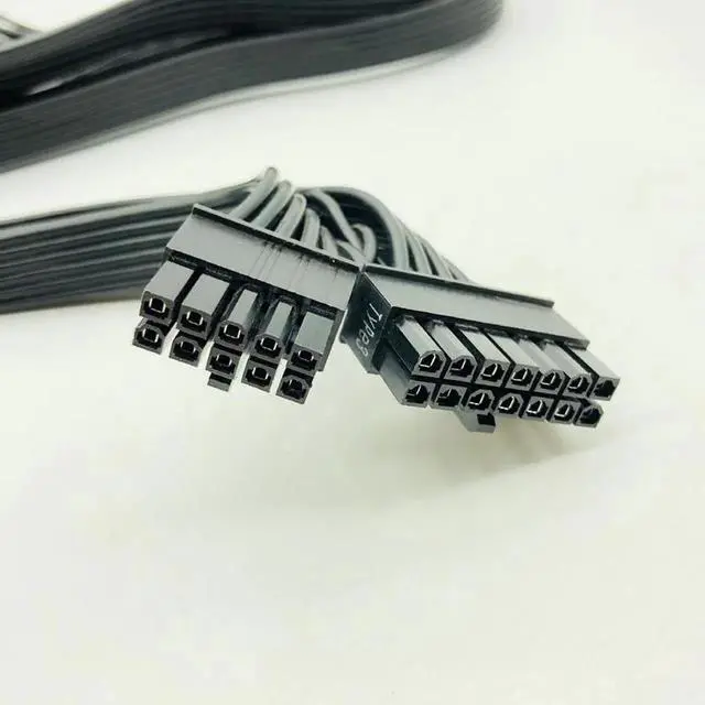 Alt view image 2 of 6 - JAENFONG 10pin+14pin to 24pin Modular Power Supply Cables Sleeved Cable Adapter ATX 24Pin for Corsair AX1200 AX1200i RM Series 18AWG 60cm