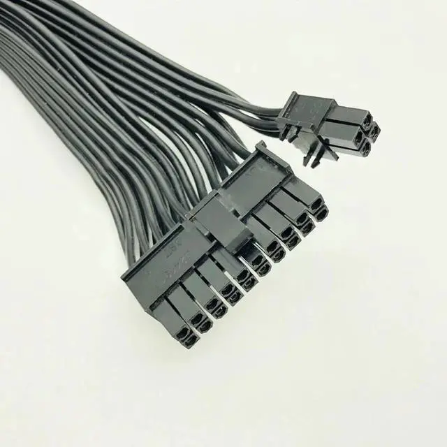 Alt view image 4 of 6 - JAENFONG 10pin+14pin to 24pin Modular Power Supply Cables Sleeved Cable Adapter ATX 24Pin for Corsair AX1200 AX1200i RM Series 18AWG 60cm