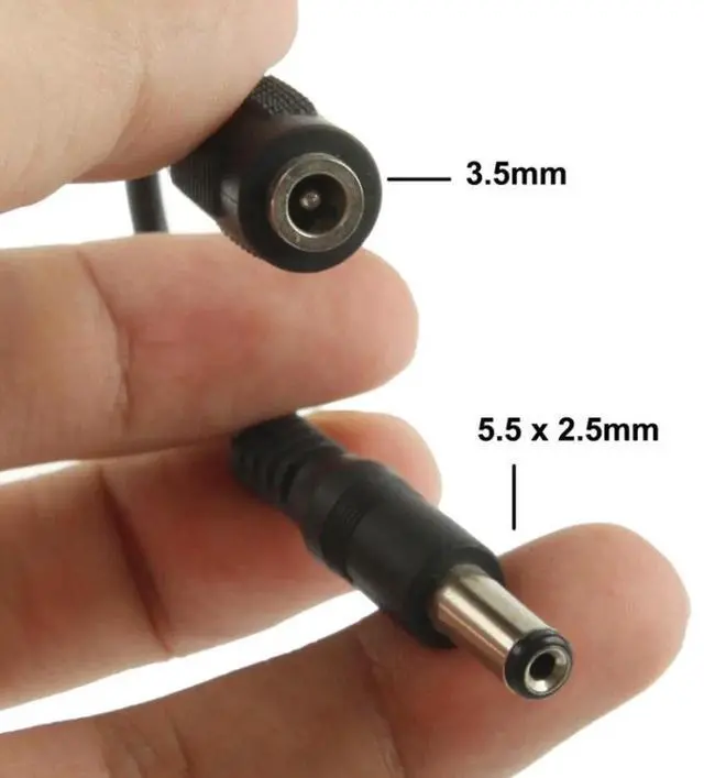 Alt view image 2 of 4 - JAENFONG 5.5 x 2.5mm Male to 3.5mm Female DC Plug Adapter, Length: 12cm