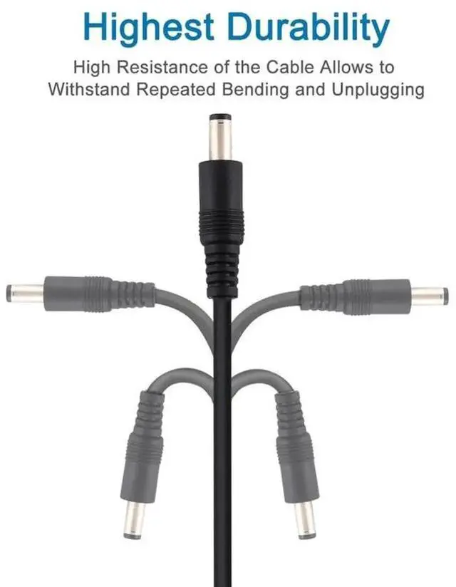 Alt view image 2 of 7 - JAENFONG 8A 5.5 x 2.1mm Female to Male DC Power Extension Cable, Length:1.5m 1.5m (Black)