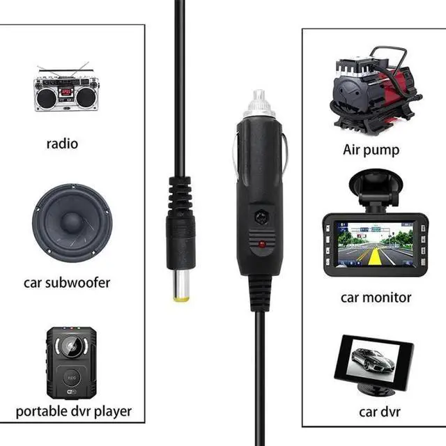 Alt view image 2 of 6 - JAENFONG 2A Car 4.0 x 1.7mm Power Supply Adapter Plug Coiled Cable Car Charger, Length: 40-140cm