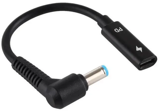 Alt view image 5 of 5 - JAENFONG DP 5.5 x 1.7mm to Type-C Female Power Adapter Charger Cable (Black)