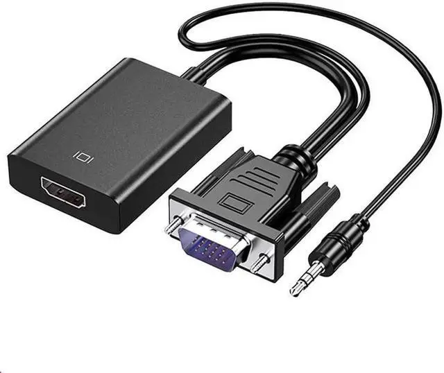 Alt view image 2 of 7 - JAENFONG HDMI-VGA 1080P VGA Male to HDMI Female Converter with 3.5mm Audio Cable
