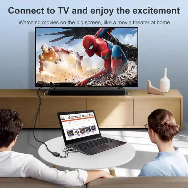 Alt view image 6 of 7 - JAENFONG HDMI-VGA 1080P VGA Male to HDMI Female Converter with 3.5mm Audio Cable