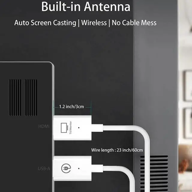 Alt view image 5 of 7 - JAENFONG Wireless HDMI Screen Mirroring Adapter - 1080P HD Video & Audio Transmission, 50m Range for PC/Laptop/Smartphone to TV/Projector, Plug & Play, One-to-One Wireless Display Dongle