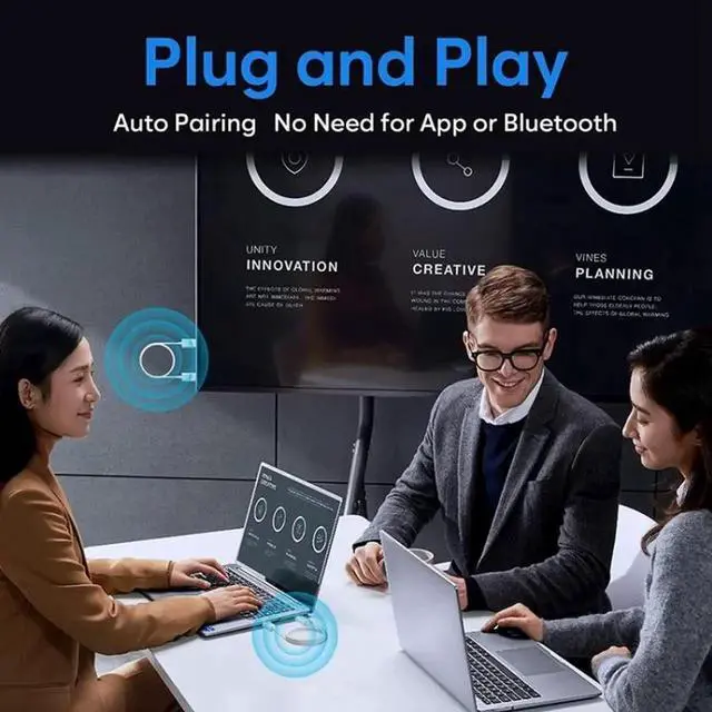 Alt view image 4 of 7 - JAENFONG Wireless HDMI Screen Mirroring Adapter - 1080P HD Video & Audio Transmission, 50m Range for PC/Laptop/Smartphone to TV/Projector, Plug & Play, One-to-One Wireless Display Dongle