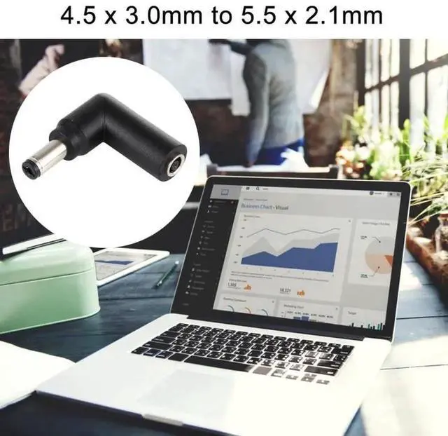 Alt view image 4 of 5 - JAENFONG 10 PCS 4.5 x 3.0mm Female to 5.5 x 2.1mm Male Plug Elbow Adapter Connector