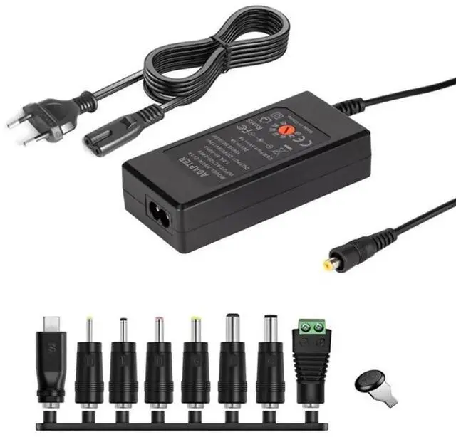 Main image of JAENFONG 65W 6-20V Adjustable 3A DC Power Adapter Charger, Specification: EU Plug