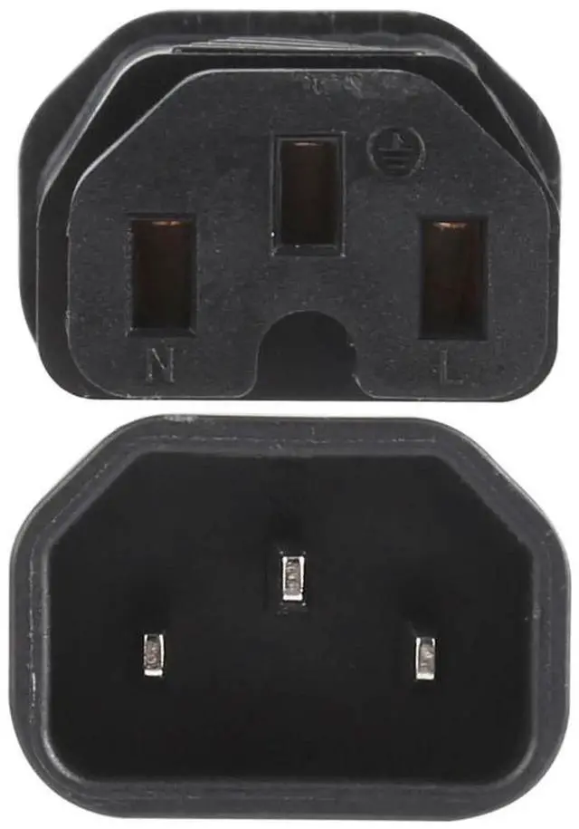 Alt view image 2 of 5 - JAENFONG C13 to C15 Groove AC Power Plug Adapter Converter Socket