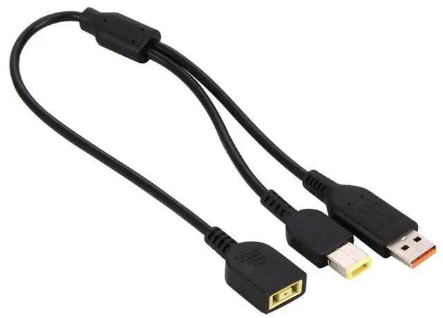 Alt view image 3 of 3 - JAENFONG Big Square (First Generation) Female to YOGA 3 & Big Square (First Generation) Male Interfaces Power Adapter Cable for Laptop Notebook, Length: about 30cm
