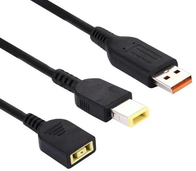 Alt view image 2 of 3 - JAENFONG Big Square (First Generation) Female to YOGA 3 & Big Square (First Generation) Male Interfaces Power Adapter Cable for Laptop Notebook, Length: about 30cm