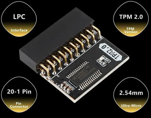 Alt view image 4 of 4 - TPM 2.0 Encryption Security Module 20 Pin Motherboard Card Replacement Part Module Motherboard 4 GB for Platform