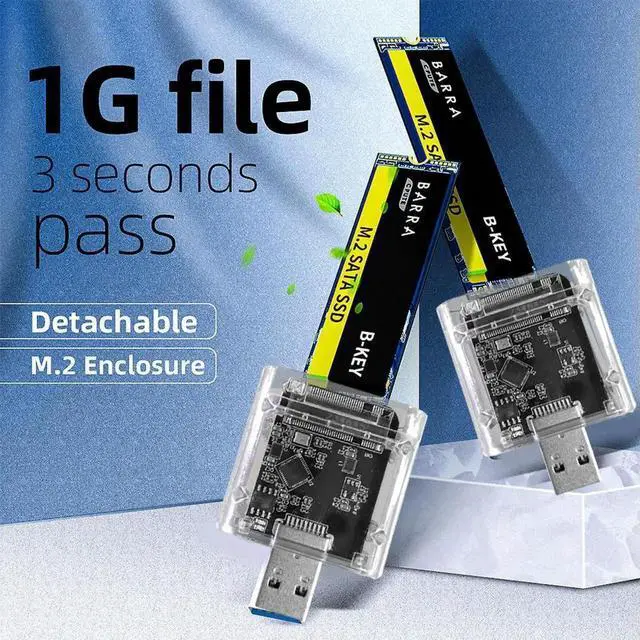 Alt view image 4 of 4 - M2 SSD Case M.2 to USB3.0 Gen 1 5Gbps High-speed SSD Enclosure for SATA M.2 NGFF Cases for PC Accessories Laptop External
