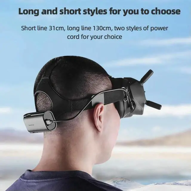 Alt view image 2 of 4 - Power Cable Flight Goggles Charging Cord Supply Cable for FPV Goggles V2 FPV Goggles USB Type C Male to DC Male