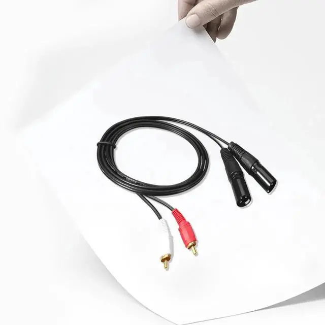 Alt view image 2 of 3 - 2 RCA Male To Dual XLR Male Audio Cable Professional HIFI Stereo Audio Cable for Microphone Mixer Headphone Amplifier