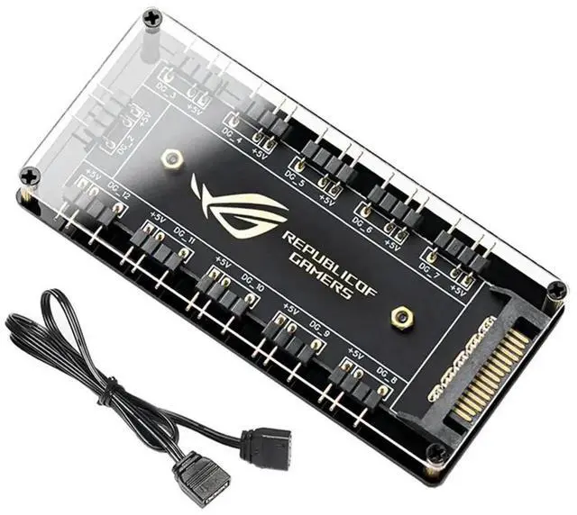 Alt view image 3 of 3 - 10 ARGB Fan HUB SATA Power 5V 3PIN Extension Splitter for PC Computer Desktop Electron PC Computer Extension Cable