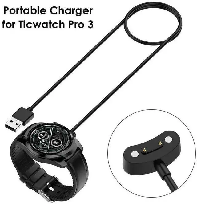 Alt view image 3 of 3 - Charger Dock for Ticwatch Pro 3/Ticwatch Pro 3 LTE Smart Watch Power Adapter Smart Watch Wireless Charging Cable