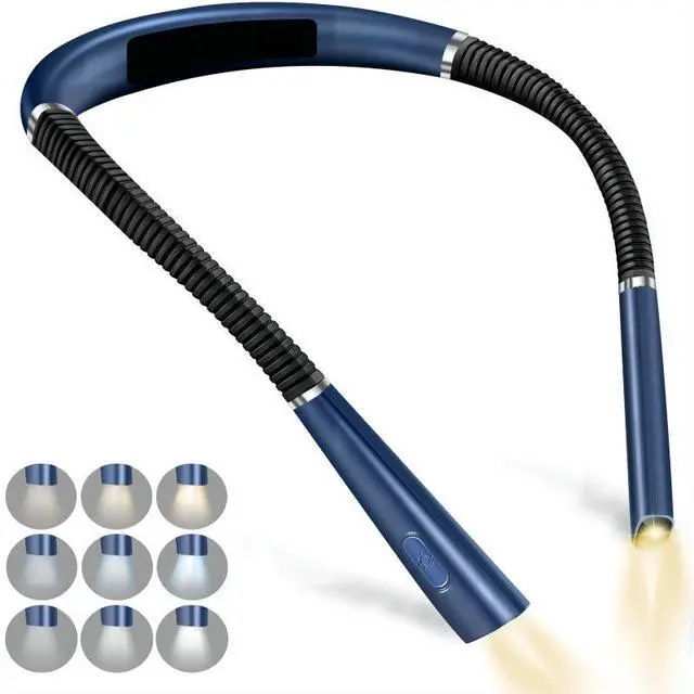 Main image of LED Neck Reading Light, Bendable Book Light for Reading in Bed, 3 Colors, 6 Brightness Levels ( blue)