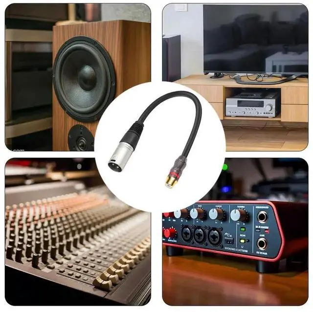 Alt view image 3 of 4 - 30Cm RCA Female To 3Pin-XLR Male Adapter Cable 3Pin XLR Male To RCA Female for Microphone Amplifier Mixer