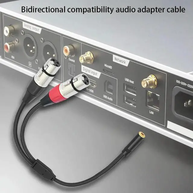Alt view image 2 of 3 - 3.5mm 1/8 To XLR Microphone Cable 0.3m Stereo TRS To Dual XLR Female Transforming Cord for Stereo Mic To L & R Audio Track