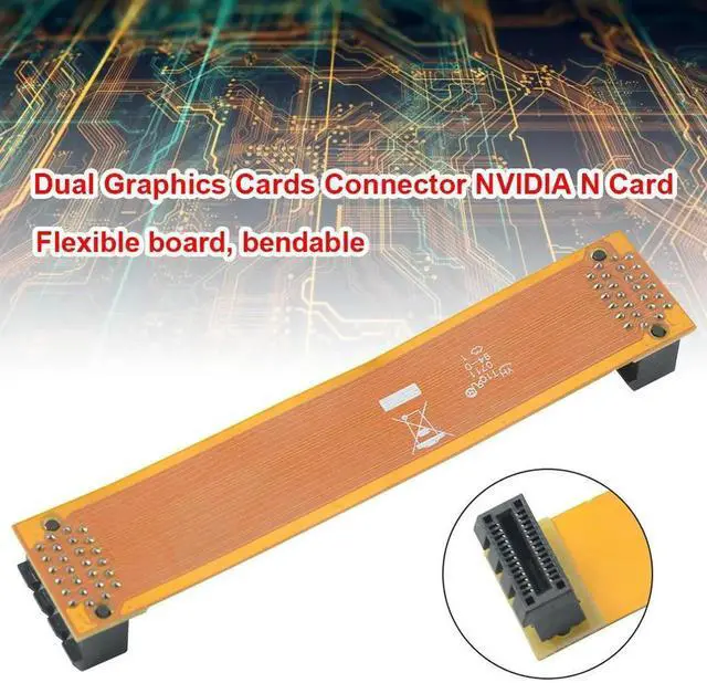 Alt view image 3 of 3 - Crossfire Cable PCI-E Adapter Dual Graphics Cards Connector N Card SLI Bridge