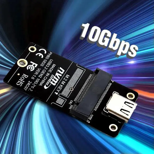 Alt view image 3 of 3 - M.2 To Type-C HDD Case Adapter Board NVME Hard Disk Enclosure Adapter Card USB3.2 10Gbps Support 2230 2242 2260 2280 Size SSD