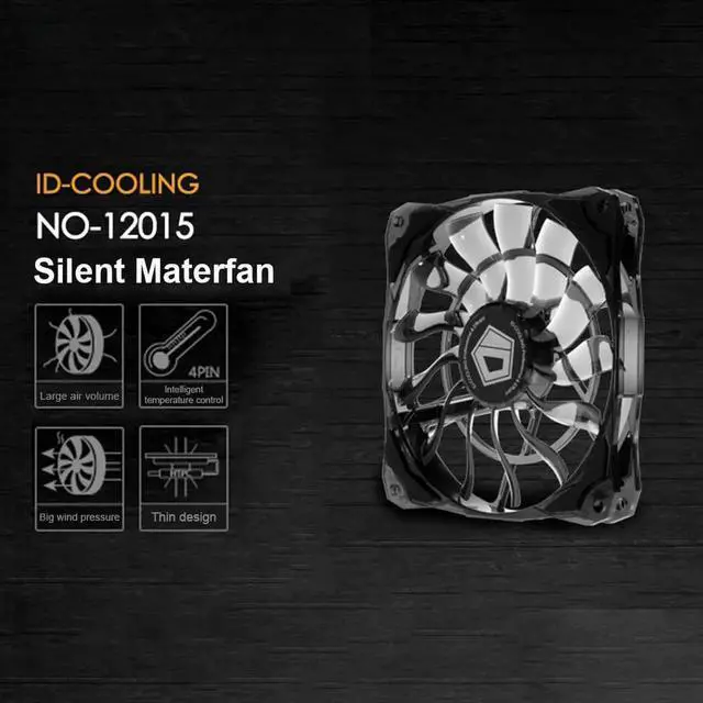 Alt view image 2 of 3 - Video Graphics Card Water Cooler Radiator 12cm Chassis Cooling Fan 4 Pin Silent CPU Radiator Heatsink Cooler