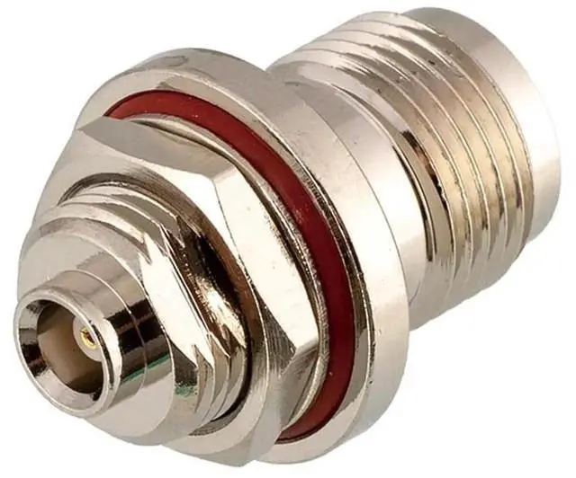 Alt view image 2 of 3 - TNC Female Socket to MCX Female Jack Waterproof PCB Panel Connector Brass Straight Coaxial RF Adapters Antenna Pedestal