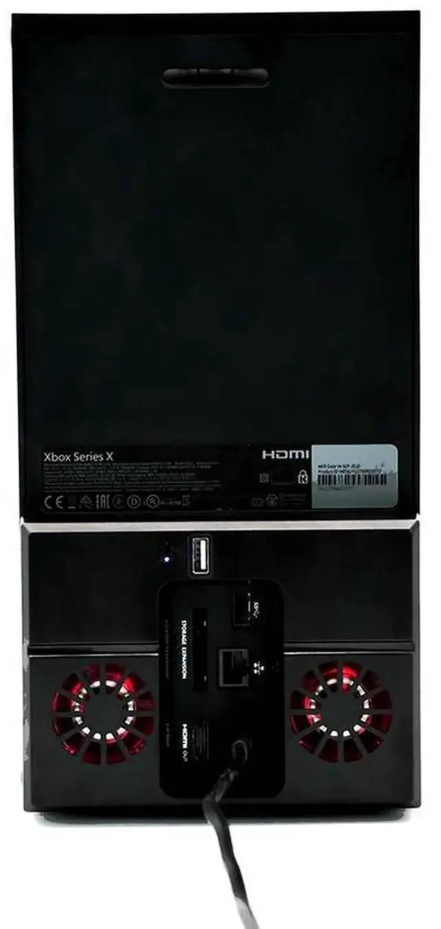 Alt view image 4 of 4 - Vertical Cooling Fan with Dual Fans and USB Port External RGB Colorful Cooling Fan Dock Station for Xbox Series X Console