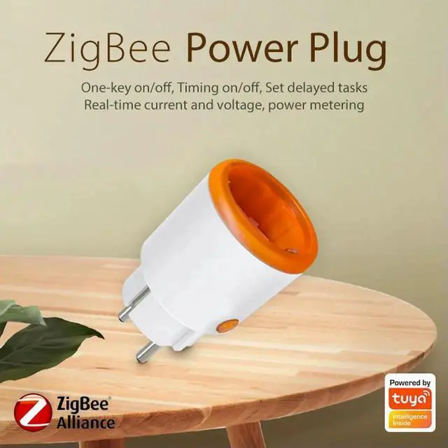 Alt view image 2 of 4 - Tuya EU Socket 16A Zigbee 3.0 EU Plug with Power Monitoring App Control Work with Alexa Google Assistant