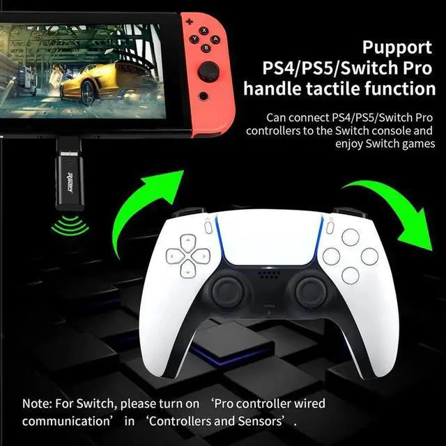 Alt view image 3 of 4 - Controller PC Wireless Adapter USB Receiver Bluetooth-Compatible 5.3 Gamepad Converter Controller Adapter for Controller