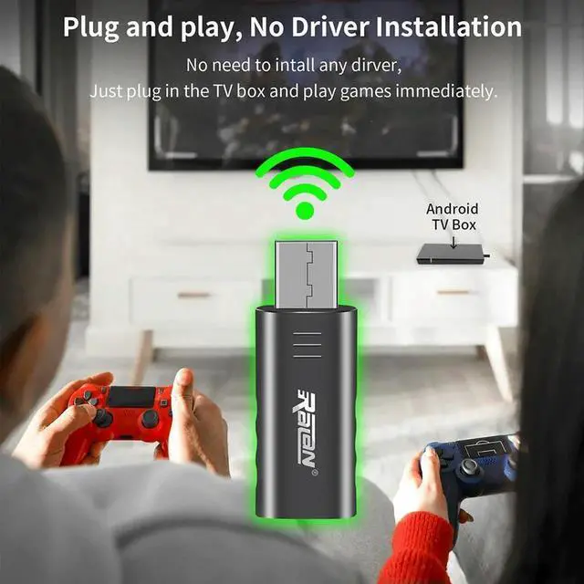 Alt view image 4 of 4 - Controller PC Wireless Adapter USB Receiver Bluetooth-Compatible 5.3 Gamepad Converter Controller Adapter for Controller